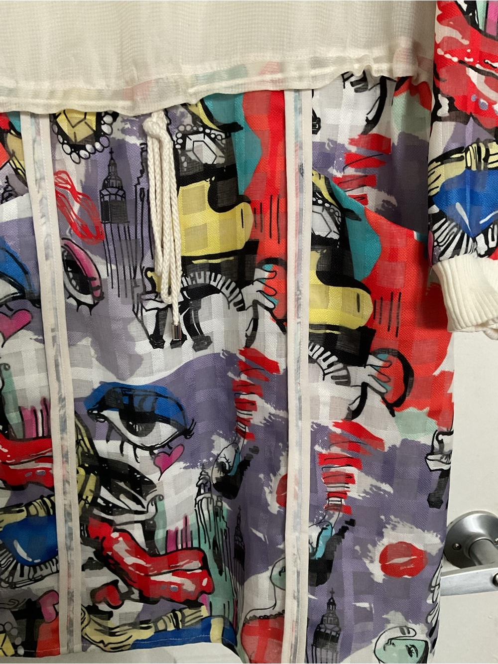 Multicolor Pop-Art Mini Dress with Drawstring Waist - Picture 4 of 9